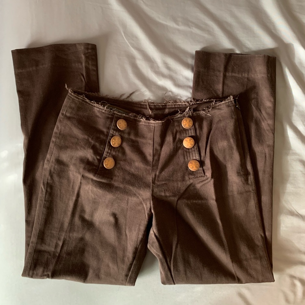 TORY BURCH cotton pants with buttons on the front. Size 4